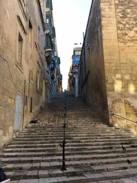 Steep stairs in Valletta