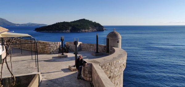 Me on the city walls. Lokrum island in the background is the "city of Qarth"