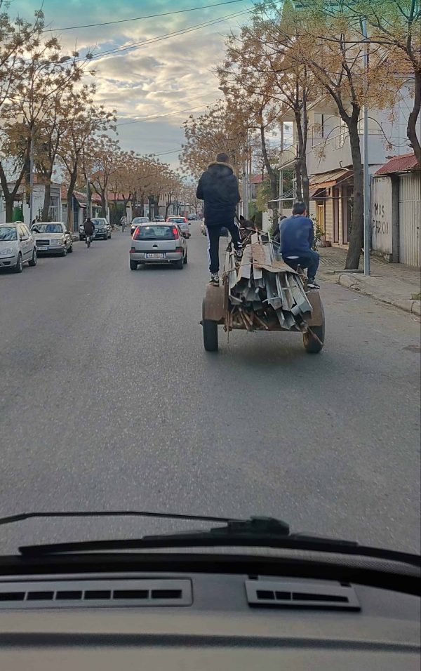 On one of the main roads in Shkoder