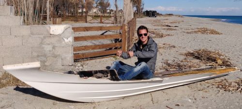 Mike found a boat on our walk