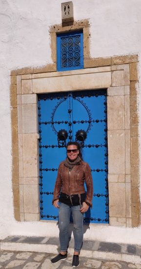Me in front of one of the many beautiful doors