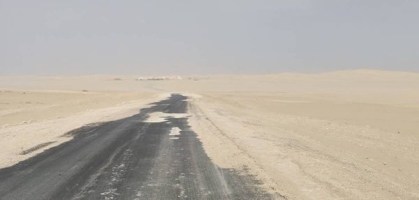 Sometimes there were lots of sand on the road