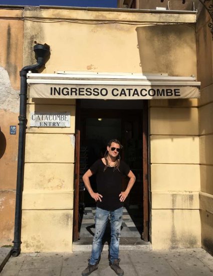 Mike outside the Capuchin Catacombs